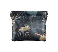 Portamonete per donne, piante, fiori, giallo e blu, borsa a pressione portamonete, Multi, 4.3" x 3.7", Spremere