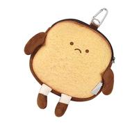 Portamonete per il pane,Portamonete per il pane | Portamonete per toast con cerniera - Ciondolo per borsa, piccola tasca portamonete, portamonete in peluche per rossetto con chiave per carta di credit