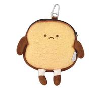 Portamonete per pane - Portamonete per pane - Porta denaro per toast con tasca per monete in peluche, borsa per monete, simpatico ciondolo per adulti e bambini, Burnt Toast, Vedi la descrizione