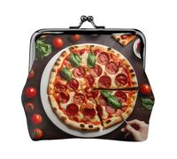 Portamonete per pizza e cibo, piccolo kit da viaggio per gite di fine settimana e viaggi di lavoro, Nero , Taglia unica, Portamonete