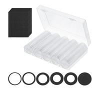 Portamonete per Snap Holder, 100pz rotondi 17/20/25/27/30mm, nero