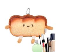 Portamonete per toast, Portamonete per pane - Portamonete per toast con cerniera,Ciondolo per zaino in peluche, simpatico portamonete, portafoglio per soldi per donne e ragazze