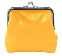 Portamonete personalizzato in pelle di calendula per le donne carino con serratura a bacio piccola borsa cambiamento, Marigold, classico