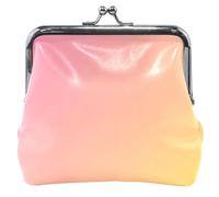 Portamonete personalizzato in pelle sfumata gialla Ombré per donne e ragazze con chiusura a bacio portafoglio, Giallo sfumato Ombré, classico