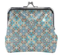 Portamonete personalizzato per le donne in pelle carino blocco bacio vintage floreale forme geometriche piccolo cambiamento borsa per ragazze