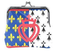 Portamonete personalizzato per le donne in pelle carino Pays de la Loire Flag Kiss Lock Piccolo sacchetto portamonete, Bandiera dei Paesi della Loira, classico
