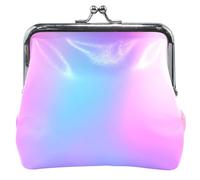Portamonete personalizzato per le donne in pelle carino vivido viola rosa arcobaleno gradiente bacio blocco portamonete portamonete portafoglio, Gradiente arcobaleno rosa viola vivido, classico