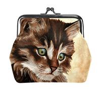 Portamonete piccolo con fibbia pittura art cat Pouch Kiss-lock chiusura portamonete portafogli