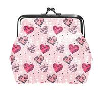 Portamonete piccolo con fibbia Simpatico portamonete rosa con motivo a cuori d'amore Portafogli portamonete con chiusura a scatto