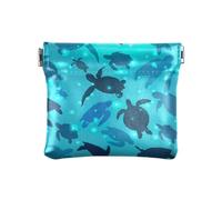 Portamonete piccolo in pelle PU, gioiello unico, Giornata mondiale delle tartarughe maggio blu, donne e ragazze, Giornata mondiale delle tartarughe maggio blu, 1 Size, Accessorio da viaggio