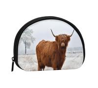 Portamonete,Portafogli Portamonete Portamonete Mini Portafogli per Donne Ragazze Regalo, Paesaggio Invernale delle Highlands Scozzesi