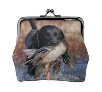 Portamonete,Portafogli Portamonete Portamonete Portamonete Mini Portafogli per Donne Ragazze Anatra Caccia Labrador Cane Fresco Nero Cucciolo Animale