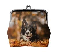 Portamonete,Portafogli Portamonete Portamonete Portamonete Mini Portafogli per Donne Ragazze Border Collie Bokeh Autunno Nero Border Collie