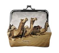 Portamonete,Portafogli Portamonete Portamonete Portamonete Mini Portafogli per Donne Ragazze Cammelli che riposano nel deserto del Thar Rajasthan Indi