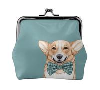 Portamonete,Portafogli Portamonete Portamonete Portamonete Mini Portafogli per Donne Ragazze Corgi Cane Gentiluomo con Papillon Carino