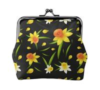 Portamonete,Portafogli Portamonete Portamonete Portamonete Mini Portafogli per Donne Ragazze Design di Sfondo Senza Soluzione di Continuità con Fiori di Narciso
