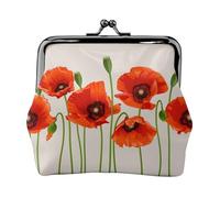 Portamonete,Portafogli Portamonete Portamonete Portamonete Mini Portafogli per Donne Ragazze Papaveri Della Stagione Primaverile Fiori Pastorali Botanica
