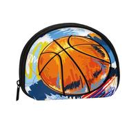 Portamonete,Portafogli Portamonete Portamonete Portamonete Mini Portafogli per Donne Ragazze Regalo,Basket Colorato Schizzo Divertimento Stampato