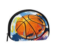 Portamonete,Portafogli Portamonete Portamonete Portamonete Mini Portafogli per Donne Ragazze Regalo,Pallacanestro Sfondo Colorato Stampato