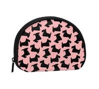 Portamonete,Portafogli Portamonete Portamonete Portamonete Mini Portafogli per Donne Ragazze Regalo, Modello Scottish Terrier Rosa Nero