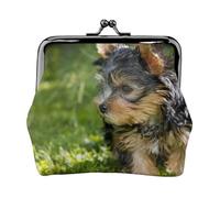 Portamonete,Portafogli Portamonete Portamonete Portamonete Mini Portafogli per Donne Ragazze Yorkshire Terrier Erba Verde Yorkie Cani Carini