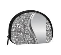 Portamonete,Portafogli Portamonete Portamonete Portamonete Mini Portafogli per Donne Regalo per Ragazze, Argento Finto Glitter Glam Bling