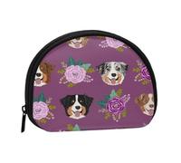 Portamonete,Portafogli Portamonete Portamonete Portamonete Mini Portafogli per Donne Regalo per Ragazze,Cane Aussie Floreale Pastore Australiano