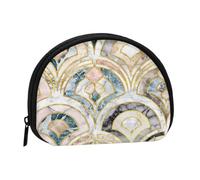 Portamonete,Portafogli Portamonete Portamonete Portamonete Mini Portafogli per Donne Regalo per Ragazze, Piastrelle in Marmo Art Déco Modello Pastelli Tenui