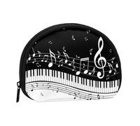 Portamonete,Portafogli Portamonete Portamonete Portamonete Mini Portafogli per Donne Regalo per Ragazze,Note Musicali Volanti Tasti del Pianoforte