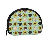Portamonete,Portafogli Portamonete Portamonete Portamonete Mini Portafogli per Donne Regalo per Ragazze, Volti di Labrador Girasoli