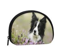 Portamonete,Portafogli Portamonete Portamonete Portamonete Mini Portafogli per Donne Regalo per Ragazze,Border Collie Lawn Black Border Collie Animali Domestici