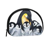 Portamonete,Portafogli Portamonete Portamonete Portamonete Mini Portafogli per Donne Regalo per Ragazze,Pinguini Imperatore con Bambini nella Neve