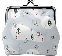 Portamonete Portafoglio Inverno Sci Sciatore Tempo Libero Sci Divertimento Donne Ragazza Trucco Kiss-Lock Chiusura Fibbia Portafoglio Cambiare Borsa, Come nella foto, Taglia unica, Organizer per borse