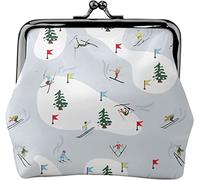 Portamonete Portafoglio Inverno Sci Sciatore Tempo Libero Sci Divertimento Donne Ragazza Trucco Kiss-Lock Chiusura Fibbia Portafoglio Cambiare Borsa, Come nella foto, Taglia unica, Organizer per borse