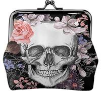 Portamonete Portamonete Bellissimo teschio di zucchero floreale Donna Ragazza Pochette per il trucco Pochette per il cambio