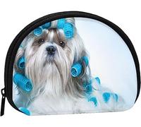 Portamonete Portamonete Blu Grooming Shih Fur Tzu Dog Bigodini Animali Fashion Change PouchCoin Pouch