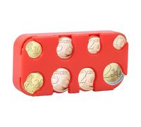 Portamonete, portamonete, per auto, taxi, 8 scomparti da 2 euro a 1 centesimo (arancione)