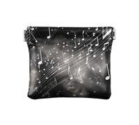 Portamonete, portamonete, portafoglio piccolo per stringere, Note Musicali Bianche Al Buio, Design: