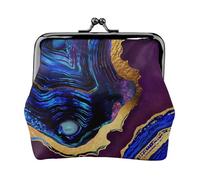 Portamonete, Portamonete Portamonete Portamonete Portamonete Mini Portafogli per Donna Ragazza Agata Astratta Viola, Blu, Oro