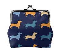 Portamonete, Portamonete Portamonete Portamonete Portamonete Mini Portafogli per Donna Ragazza Bassotto Blu Arancione Cane