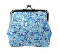 Portamonete, Portamonete Portamonete Portamonete Portamonete Mini Portafogli per Donna Ragazza Fiori astratti blu