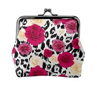 Portamonete, Portamonete Portamonete Portamonete Portamonete Mini Portafogli per Donna Ragazza Fiori leopardati colorati