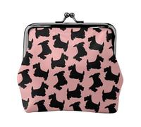 Portamonete, Portamonete Portamonete Portamonete Portamonete Mini Portafogli per Donna Ragazza Modello Scottish Terrier Rosa Nero.