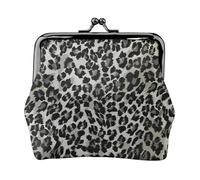Portamonete, Portamonete Portamonete Portamonete Portamonete Mini Portafogli per Donna Ragazza Modello Leopardo Grigio E Nero