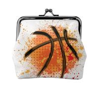 Portamonete, Portamonete Portamonete Portamonete Portamonete Mini Portafogli per Donne Ragazze Basket Sfondo arancione dipinto astratto