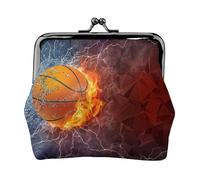 Portamonete, Portamonete Portamonete Portamonete Portamonete Mini Portafogli per Donne Ragazze Basket Fiamme e Gocce d'Acqua