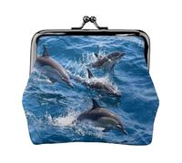 Portamonete, Portamonete Portamonete Portamonete Portamonete Mini Portafogli per Donne Ragazze Delfini nel mare