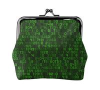 Portamonete, Portamonete Portamonete Portamonete Portamonete Mini Portafogli per Donne Ragazze Programmatore Codice computer decimale verde