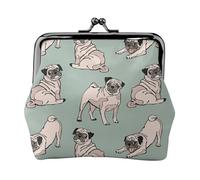 Portamonete, Portamonete Portamonete Portamonete Portamonete Mini Portafogli per Donne Ragazze Pug Dogs Seduti