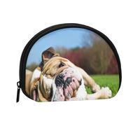 Portamonete, Portamonete Portamonete Portamonete Portamonete Mini Portafogli per Donne Ragazze Regalo, Bulldog Inglesi Cani Stanchi Prato Animali Domestici Inglese